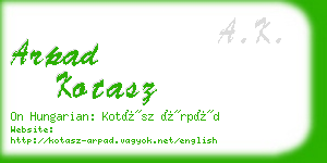 arpad kotasz business card